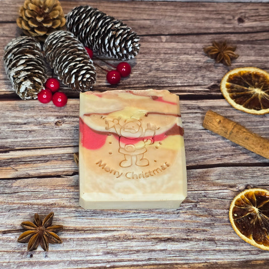 Santa’s Apple Spice Soap Christmas-themed Festive Scented Bar with Cinnamon Apple Scented Bar for Christmas-themed Festive Scented Bar