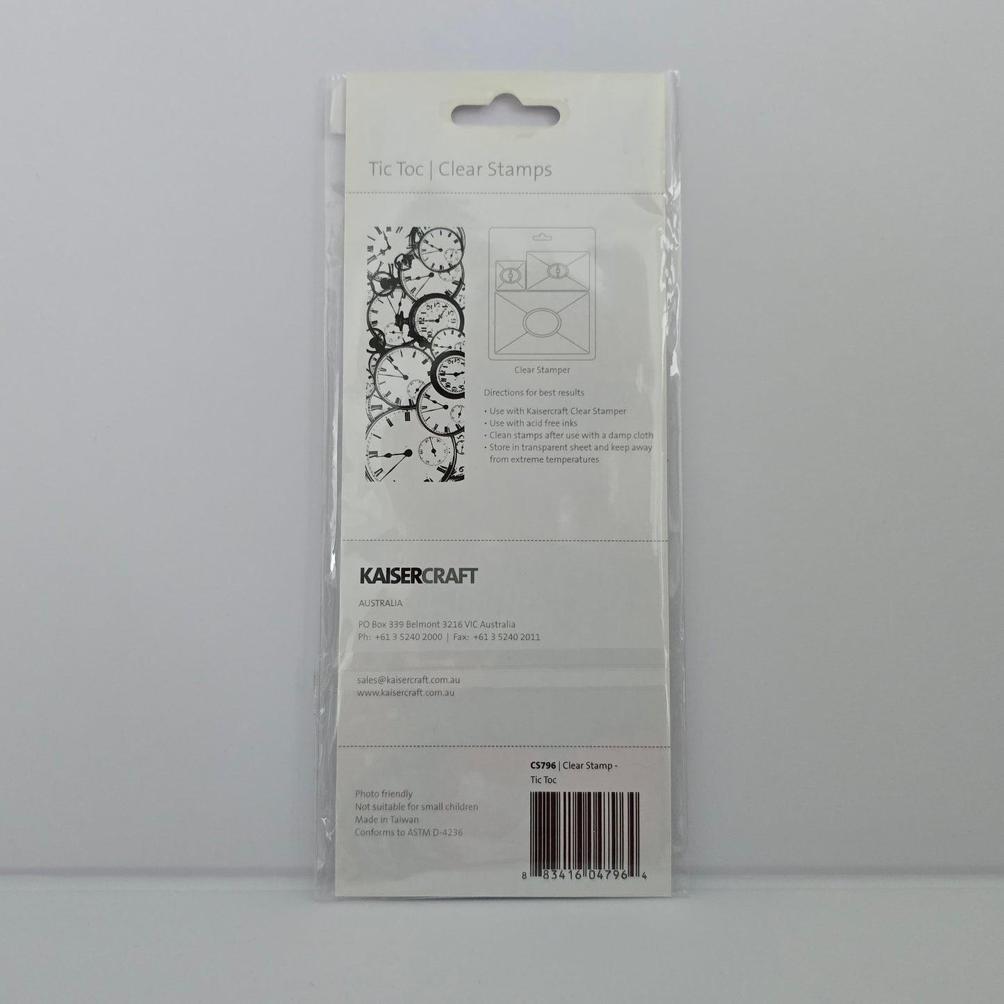 Kaisercraft Clear Stamps – Tic Toc Clock – Card Making / Scrapbooking
