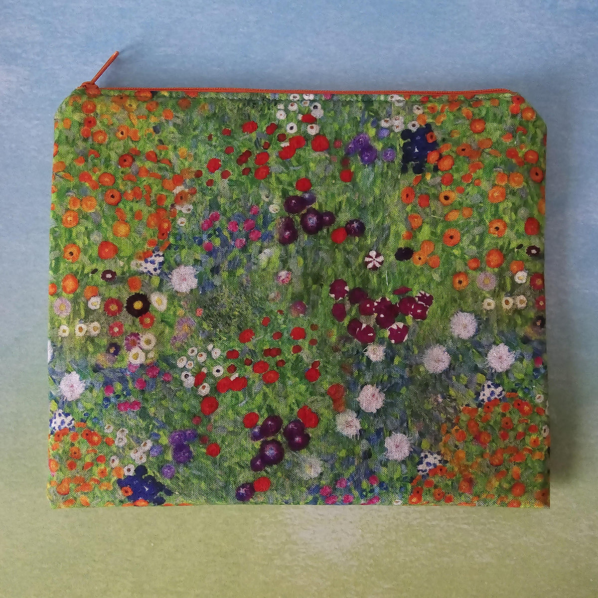 Handmade Fabric Wristlet Keychain – Gustav Klimt Floral Garden Pattern