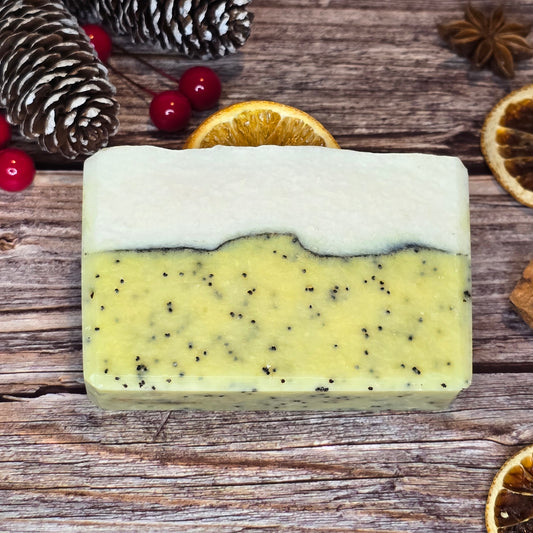 Lemongrass & Poppy Whisper Soap Refreshing Aroma Gentle Cleanse for All Skin Types Convenient Bar Format Daily Use Body Care