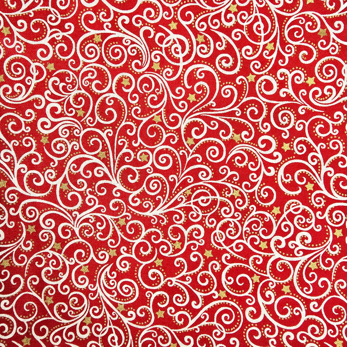 Scandi Scroll Red Christmas Fabric – 100% Cotton – 1 Metre – Makower Quilting Fabric