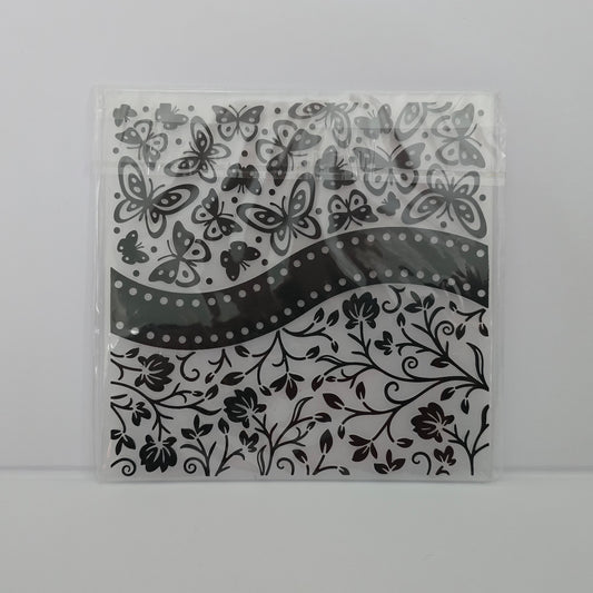 15x15cm Embossing Folder – Butterfly & Floral – Card Making / Crafts