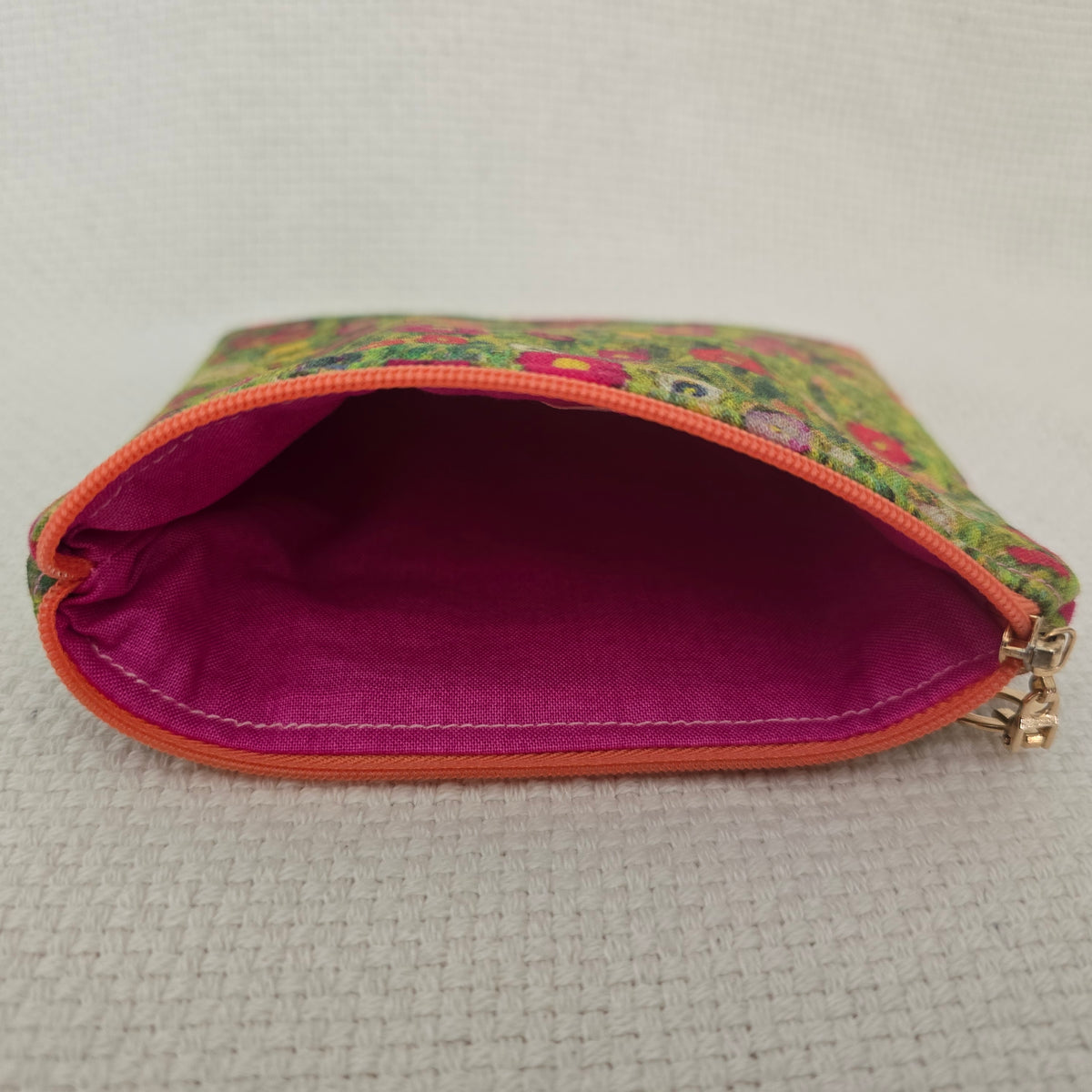 Gustav Klimt Floral Garden Cosmetic Bag – Handmade Makeup & Toiletry Pouch, Gift for Her