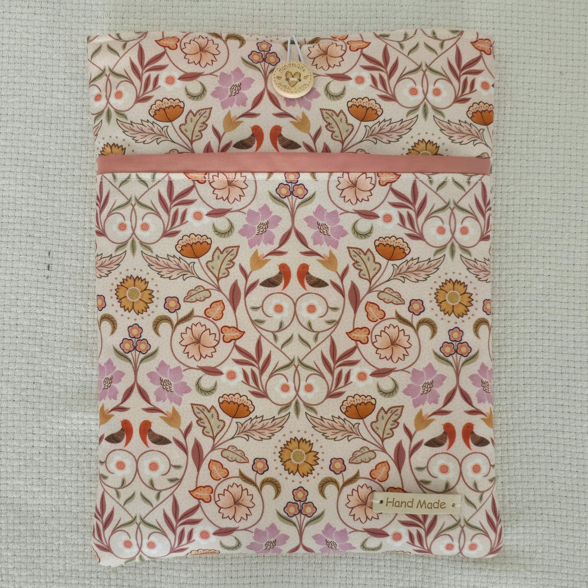 Autumn Floral Book Cover & iPad Sleeve Set, Glasses Case and Wristlet, Handmade Botanical Fabric Accessories