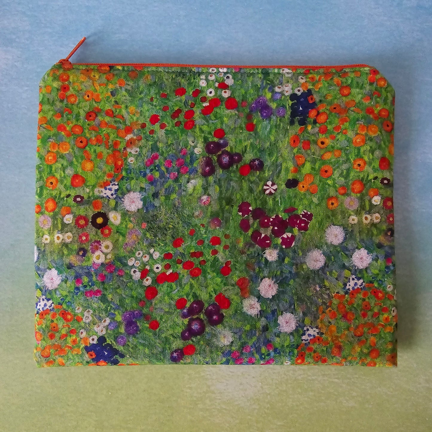 Gustav Klimt Fabric Wristlet Keychain: Handmade Floral Key Fob