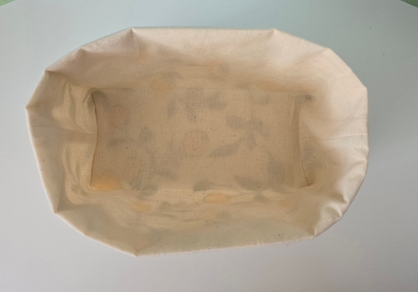 Lemon Pattern Fabric Basket: Reversible Canvas Bread Basket