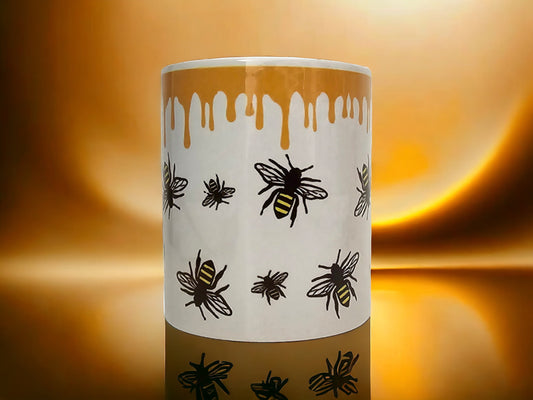 Honey Bee Pattern Ceramic Coffee Mug, Teacher Gift