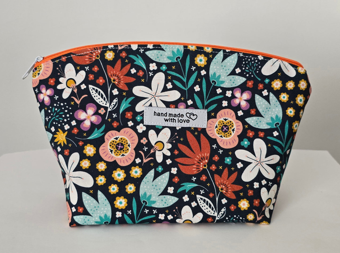 Handcrafted Floral Fabric Cosmetic Bag: UK Made Travel Accessories