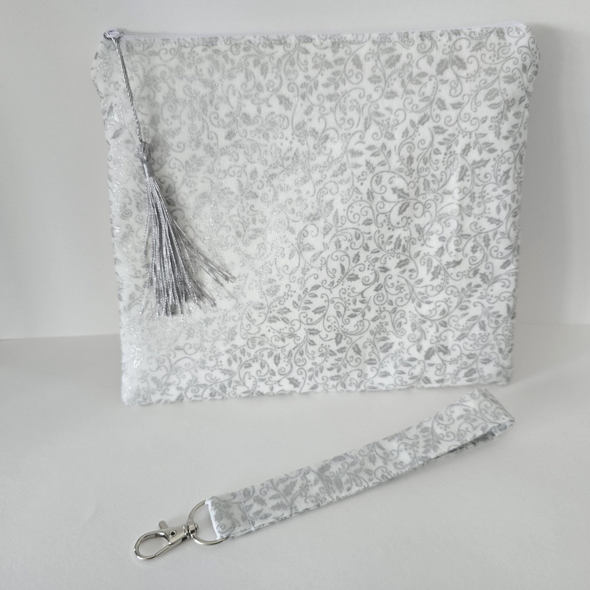 Unique White Collection – Handcrafted Fabric Cosmetic Bag, Zipper Pouch