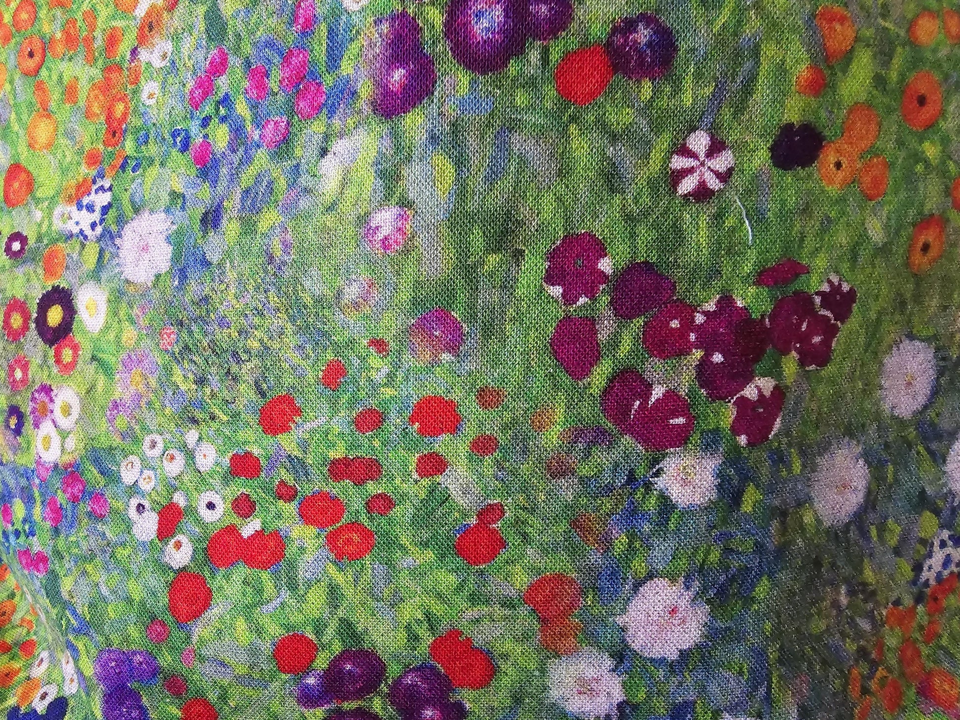 Gustav Klimt Floral Garden Fabric Wristlet Keychain: Handmade Key Fob