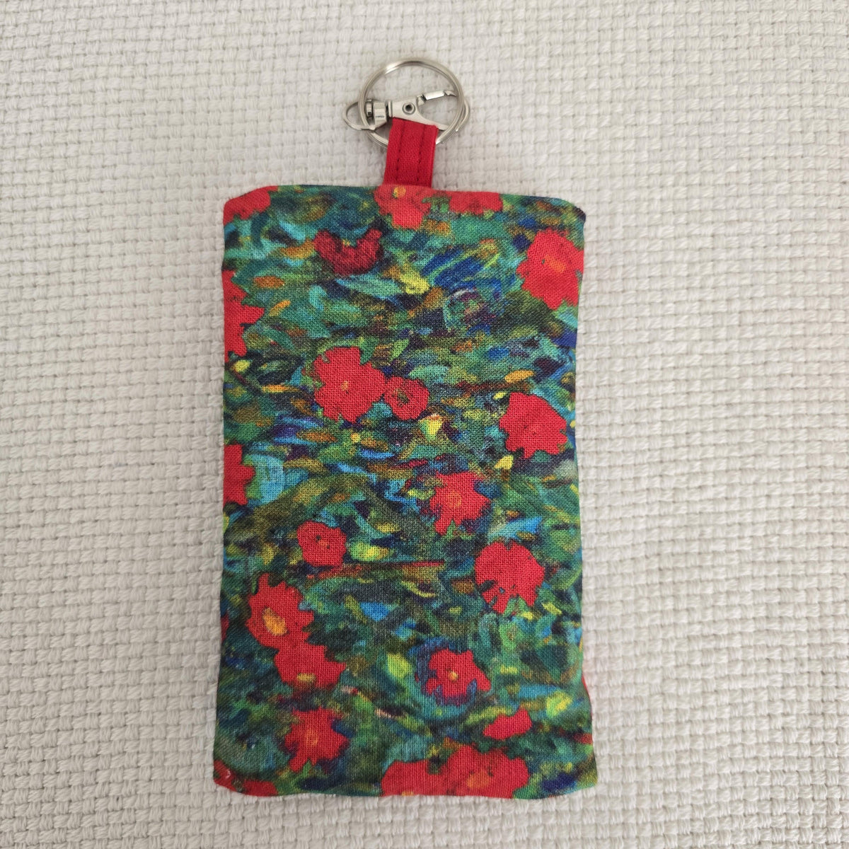 Gustav Klimt Floral Tissue Holder – Zipped Fabric Pouch with Keyring Clip