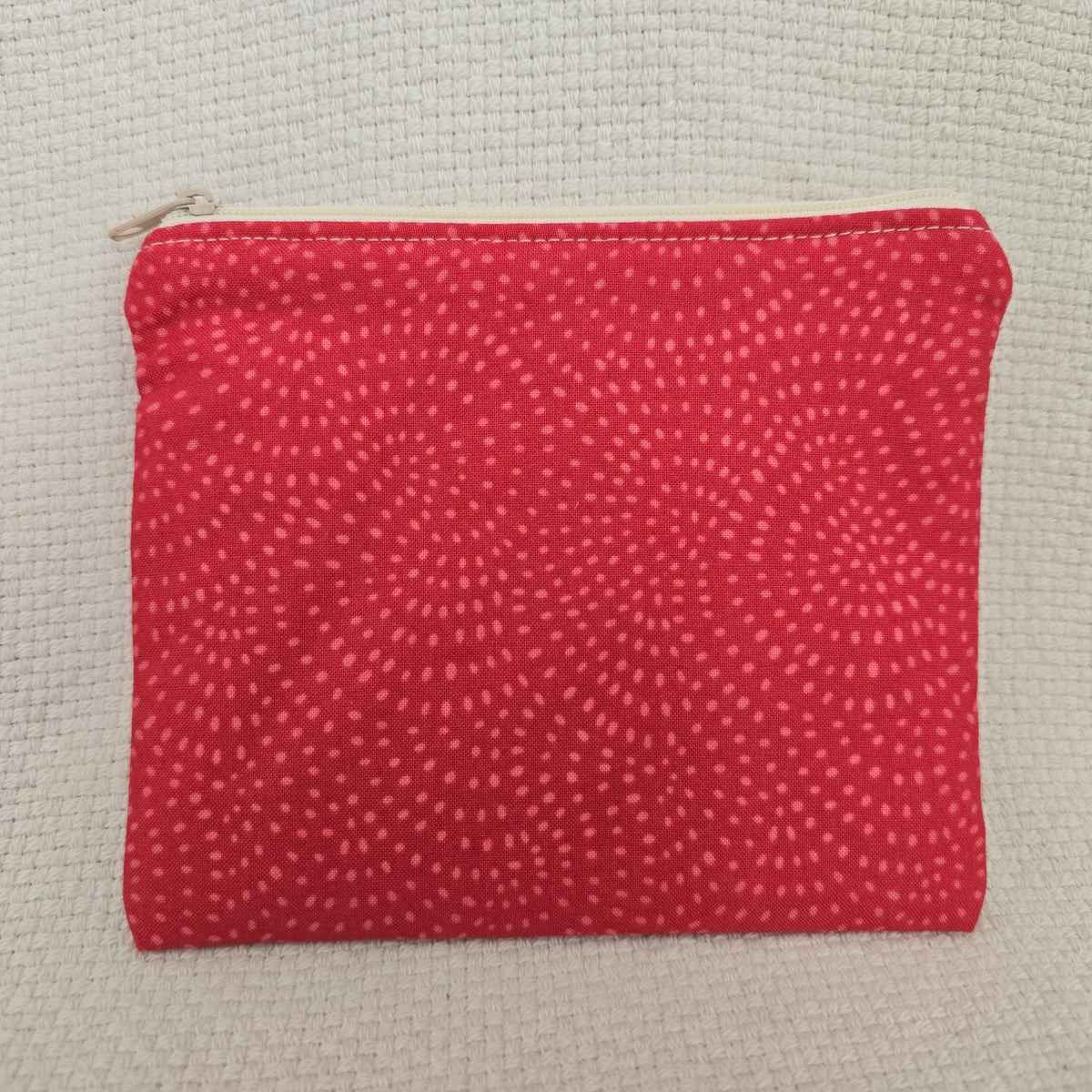 Raspberry Pink Dot Cosmetic Bag – Handmade Mini Makeup Pouch, Pretty Gift for Her