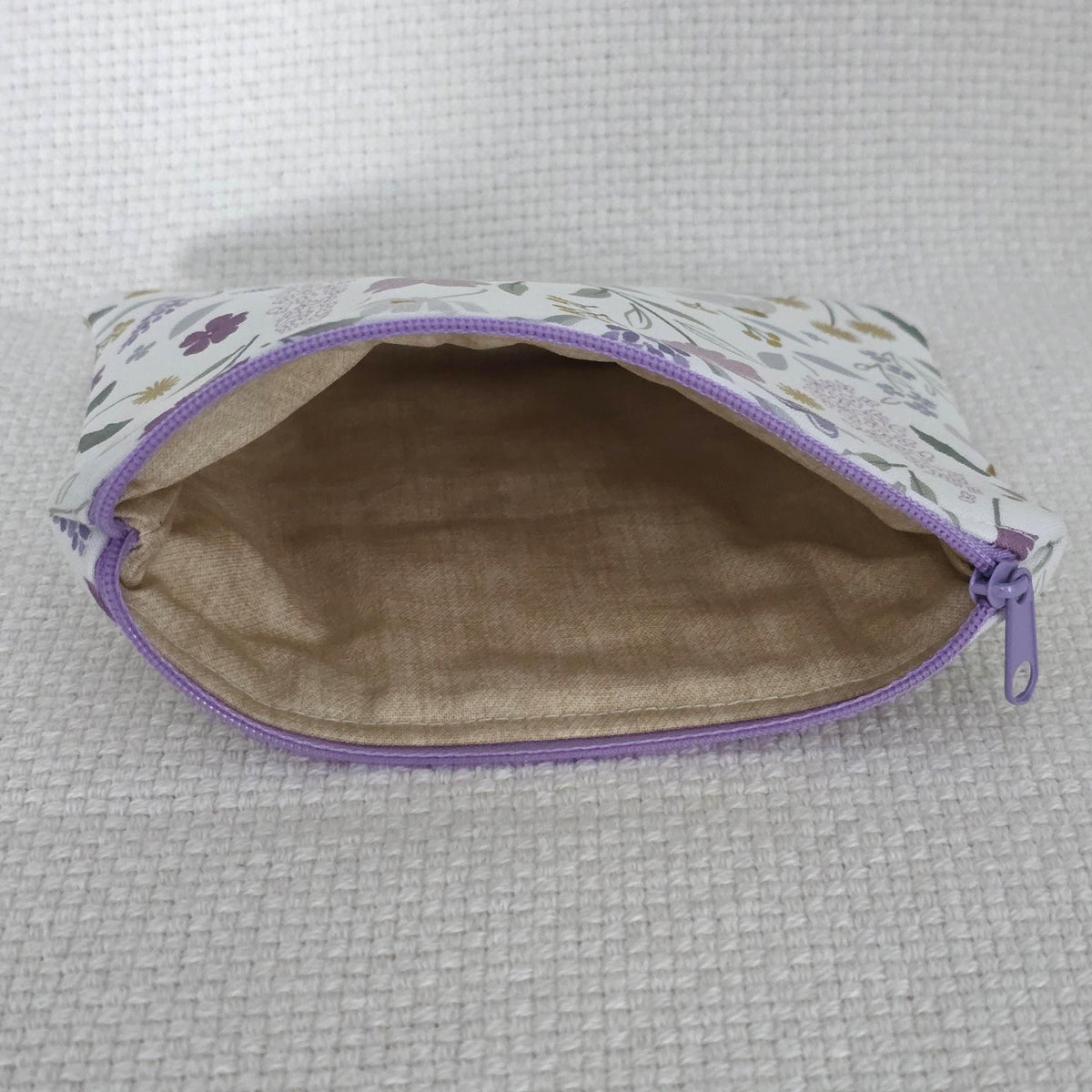 Wildflower & Butterfly Cosmetic Bag – Handmade Mini Makeup Pouch, Cottage Garden Gift