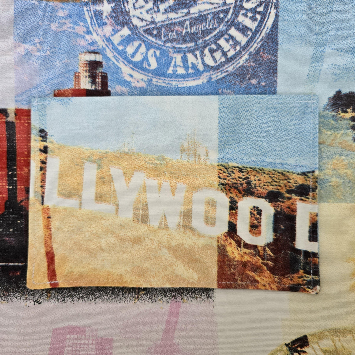 Handmade Los Angeles Hollywood Print Canvas Tote Bag, Reusable Shopping Market Bag