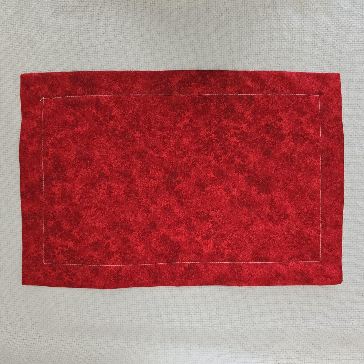 Handmade Quilted Poinsettia Placemat, Red Holly Christmas Table Decor