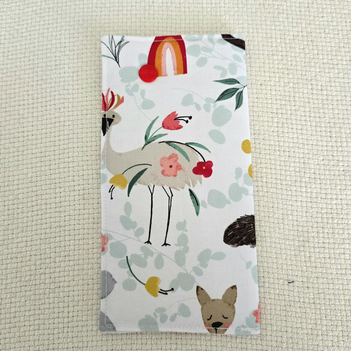 Australian Animals Book Sleeve & Glasses Case Set – Koala Kangaroo Cotton – Handmade Gift