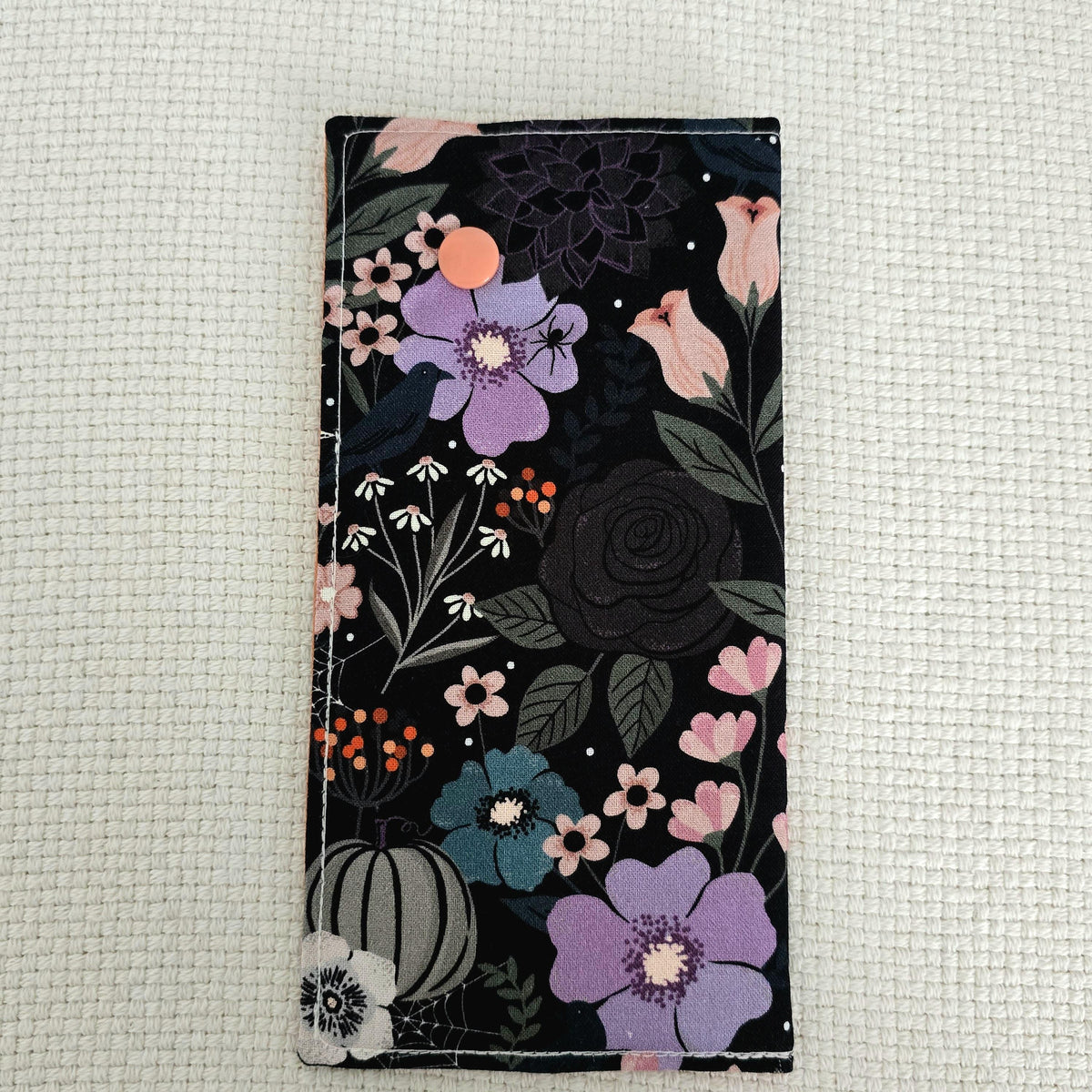 Halloween Floral Book Cover & iPad Sleeve Set, Glasses Case and Wristlet, Pumpkin Handmade Accessories