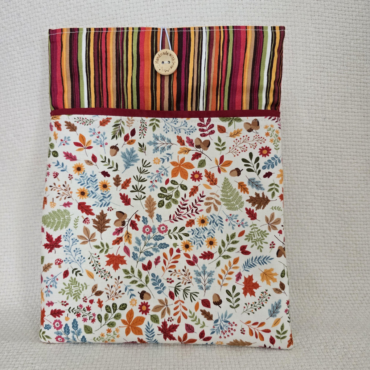Autumn Woodland Book Cover & iPad Sleeve Set, Glasses Case and Wristlet, Handmade Fall Floral Accessories