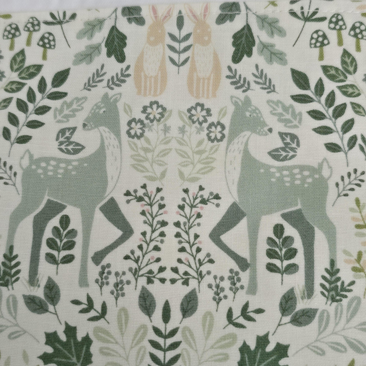 Woodland Book Sleeve & Glasses Case Set – Deer Rabbit Forest Fabric – Handmade Padded Accessories