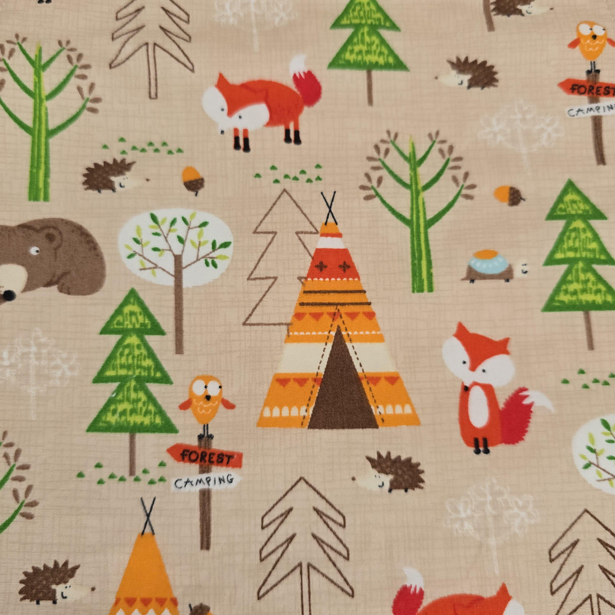 Woodland Fox Baby Bib & Burp Cloth Set – Forest Camping Cotton – Handmade Baby Gift