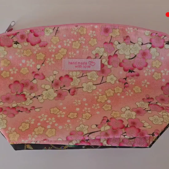 Handcrafted Floral Fabric Cosmetic Bag – UK Made, Toiletry & Makeup Pouch