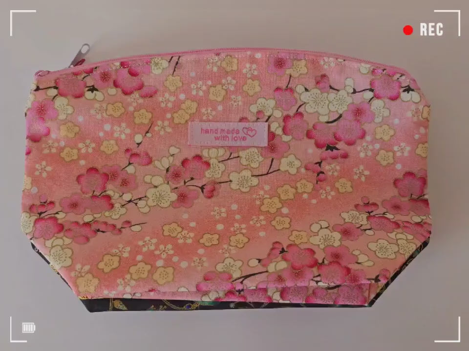 Handcrafted Floral Fabric Cosmetic Bag – UK Made, Toiletry & Makeup Pouch